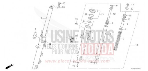 FOURCHETTE AVANT CBF125MER de 2024